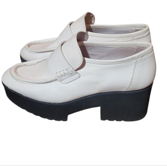 Maje White Chunky Platform Loafers Made In Spain Y2K Style Size 39 (US 9) - Picture 1 of 16